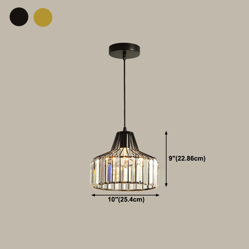 Moderne Stilzylindrische Form hängende hängende helle Kristall 1 hängende Lampe für Schlafzimmer