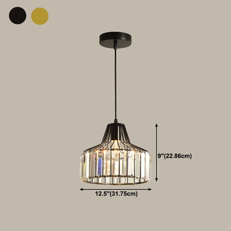 Moderne Stilzylindrische Form hängende hängende helle Kristall 1 hängende Lampe für Schlafzimmer