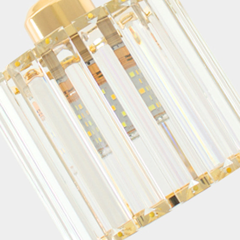 Modern Style Cylindrical Shape Hanging Light Crystal Multi Light Hanging Lamp for Bedroom