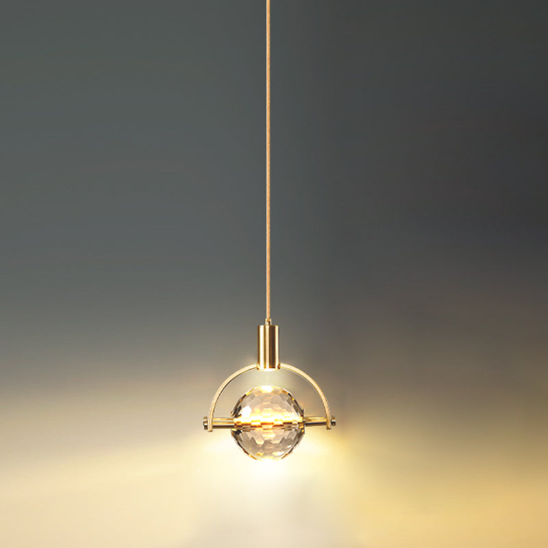 Modern Style Unique Shape Hanging Light Crystal 1 Light Hanging Lamp for Bedroom