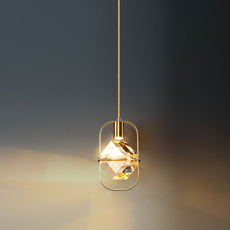 Modern Style Unique Shape Hanging Light Crystal 1 Light Hanging Lamp for Bedroom