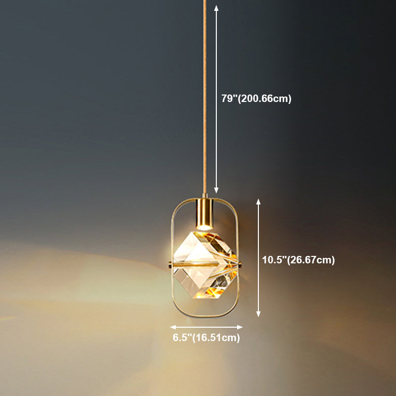 Modern Style Unique Shape Hanging Light Crystal 1 Light Hanging Lamp for Bedroom