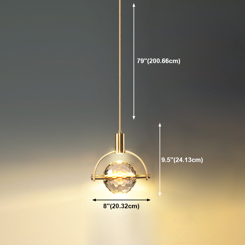 Modern Style Unique Shape Hanging Light Crystal 1 Light Hanging Lamp for Bedroom