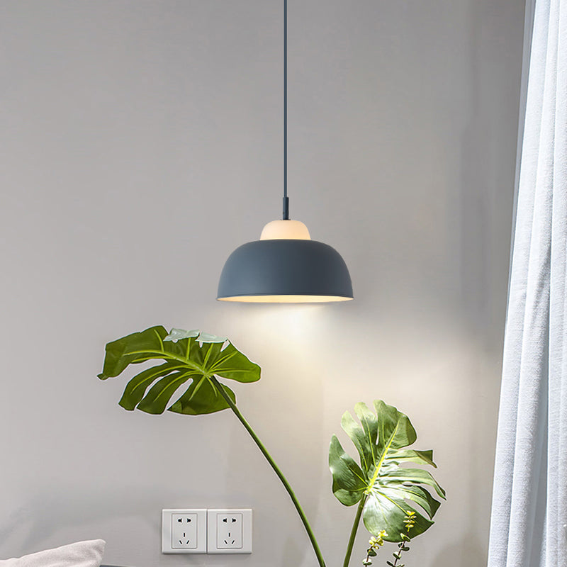 Pot Cover Shape Hanging Lighting Modern Style Metal 1 Light Hanging Lamp for Living Room