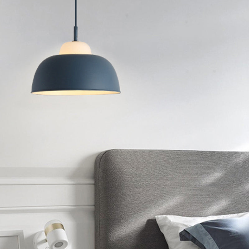 Pot Cover Shape Hanging Lighting Modern Style Metal 1 Light Hanging Lamp for Living Room
