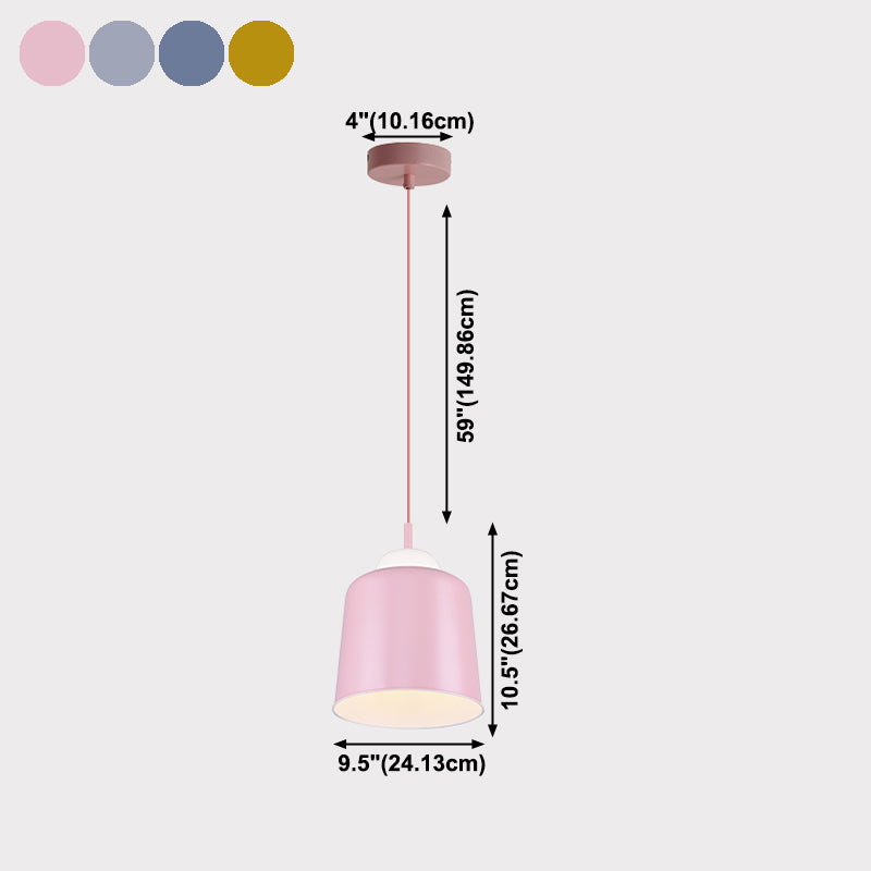 Pot Cover Shape Hanging Lighting Modern Style Metal 1 Light Hanging Lamp for Living Room