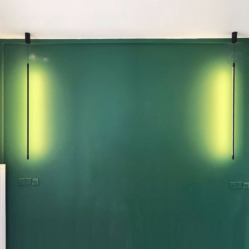 Linear Shape Hanging Light Modern Style Metal 1 Light Hanging Lamp for Dining Room