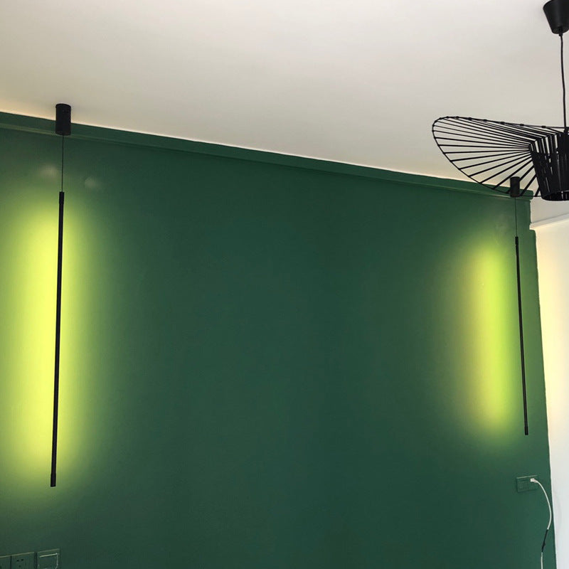 Linear Shape Hanging Light Modern Style Metal 1 Light Hanging Lamp for Dining Room