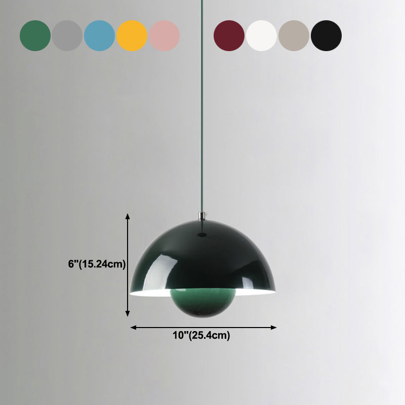 Domed Hanging Pendant Light Minimalist Metal Hanging Light Fixture