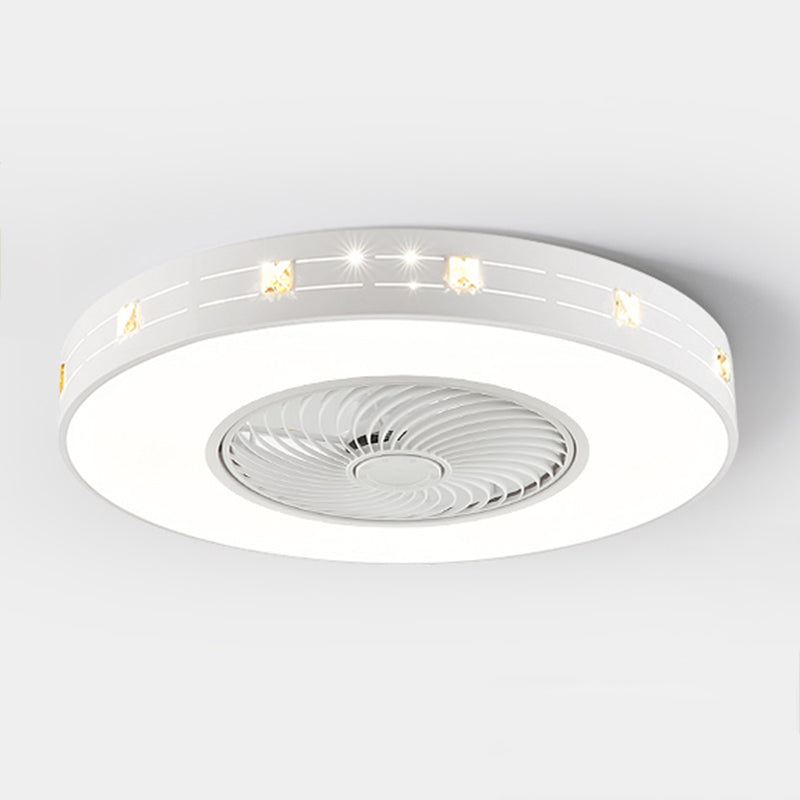 Ventola rotonda Light Light MODER MODER MODER METAL 1 Luce Luce Light in bianco