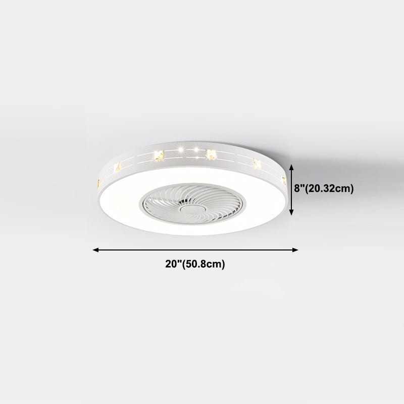 Ventola rotonda Light Light MODER MODER MODER METAL 1 Luce Luce Light in bianco