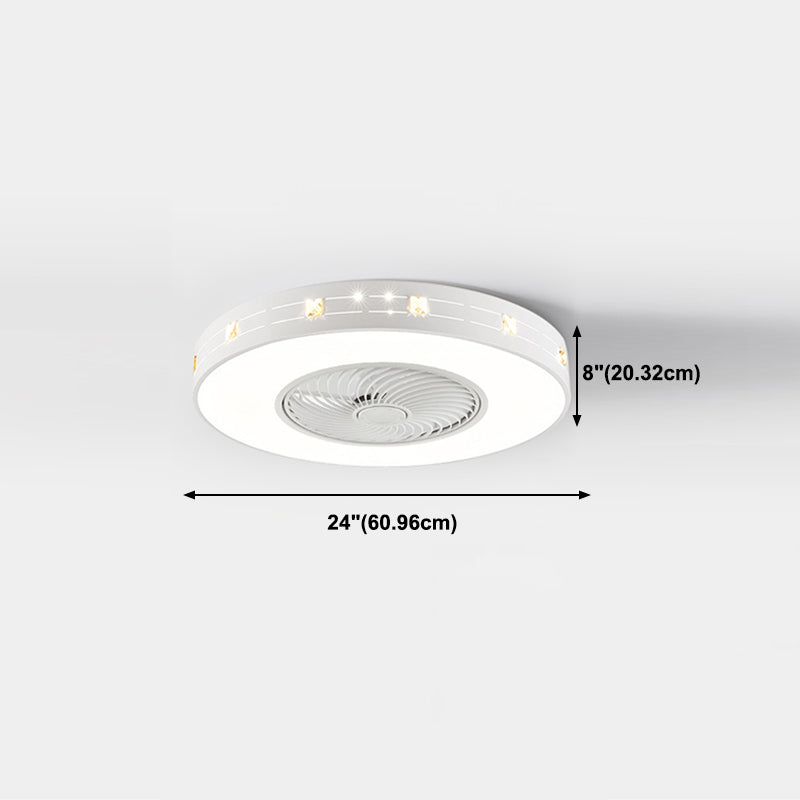 Ventola rotonda Light Light MODER MODER MODER METAL 1 Luce Luce Light in bianco