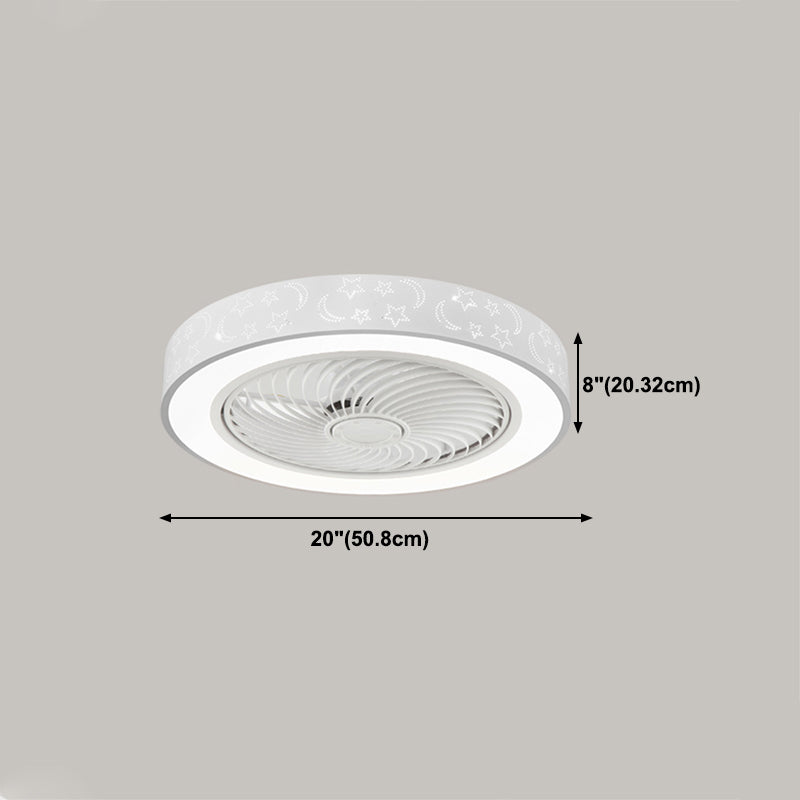 Runde Deckenventilator leichte moderne Metal 1 LED LED Flush Light in Weiß