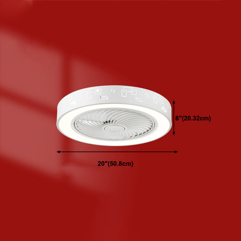 Runde Deckenventilator leichte moderne Metal 1 LED LED Flush Light in Weiß