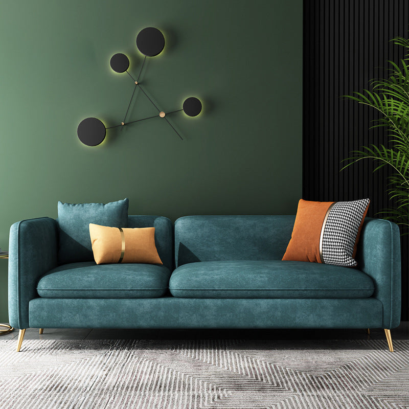 Modern Standard Faux Leather Sofa 3 Seater Square Arm Sofa for Living Room