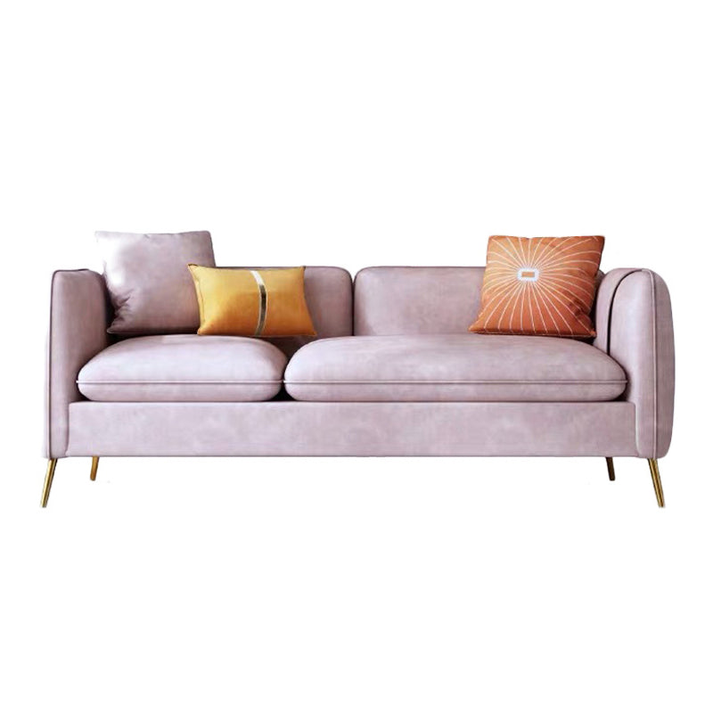 Modern Standard Faux Leather Sofa 3 Seater Square Arm Sofa for Living Room