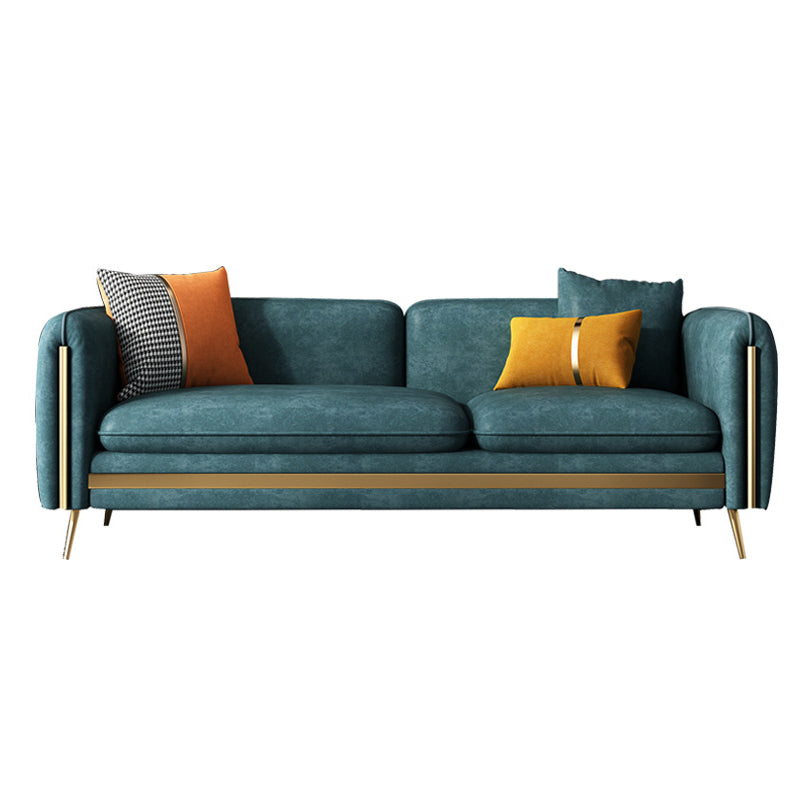 Modern Standard Faux Leather Sofa 3 Seater Square Arm Sofa for Living Room