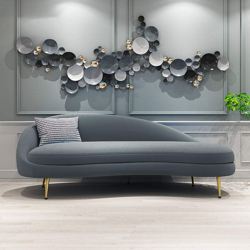 Sofá de terciopelo glamoroso 4 asientos curvos apretados 74.80 "W SOFA para sala de estar