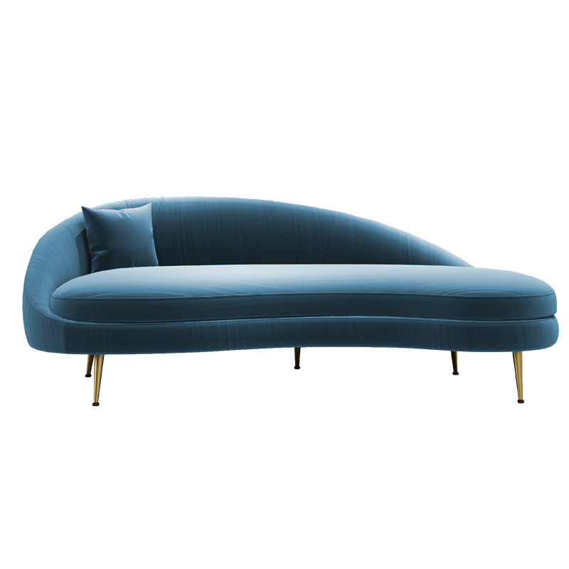 Sofá de terciopelo glamoroso 4 asientos curvos apretados 74.80 "W SOFA para sala de estar
