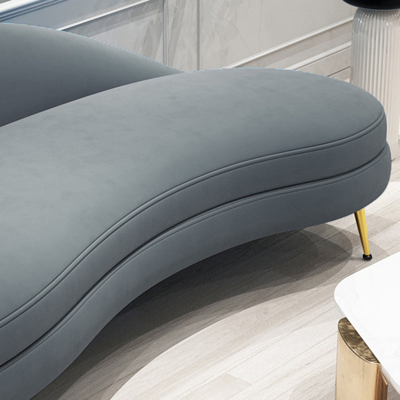 Sofá de terciopelo glamoroso 4 asientos curvos apretados 74.80 "W SOFA para sala de estar