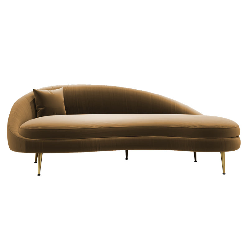 Sofá de terciopelo glamoroso 4 asientos curvos apretados 74.80 "W SOFA para sala de estar