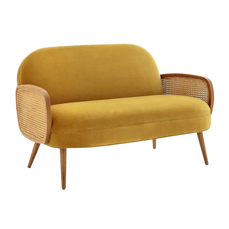 Modern Velvet Sofa 31"W Recessed Arm Tight Back Sofa with Living Room