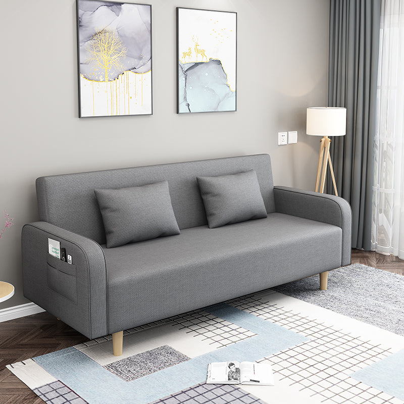 Square Arm Split Back Nordic Fabric 3-seat Sofa Spleeper Sofa 28.74" D x 35.43" H