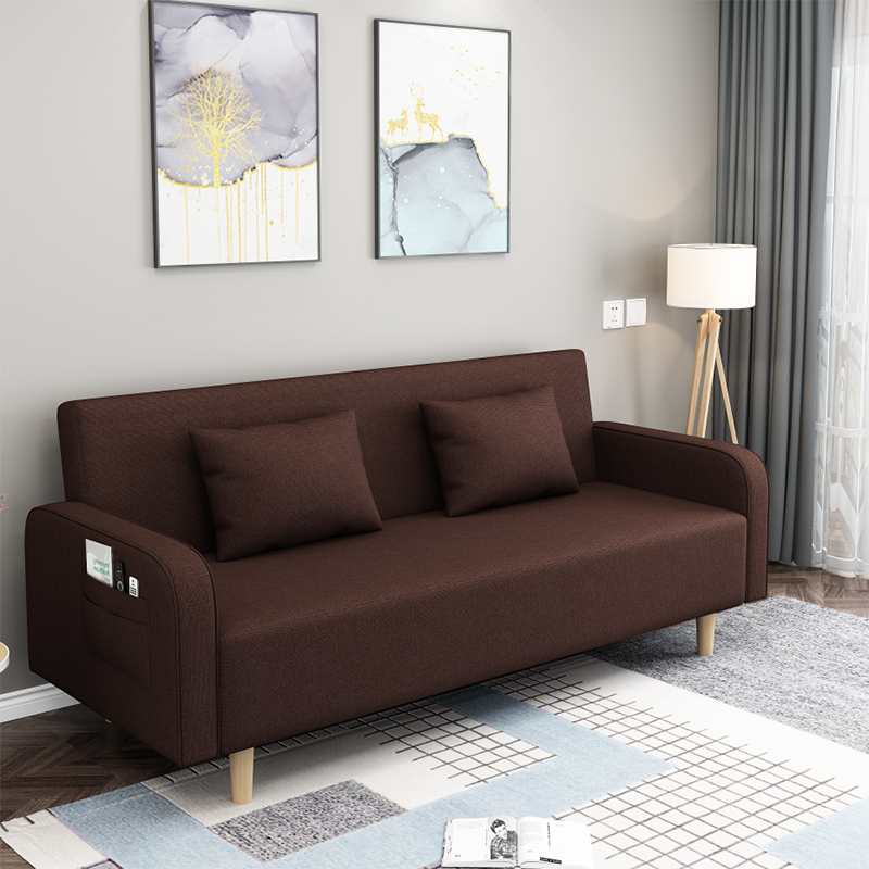 Square Arm Split Back Nordic Fabric 3-seat Sofa Spleeper Sofa 28.74" D x 35.43" H
