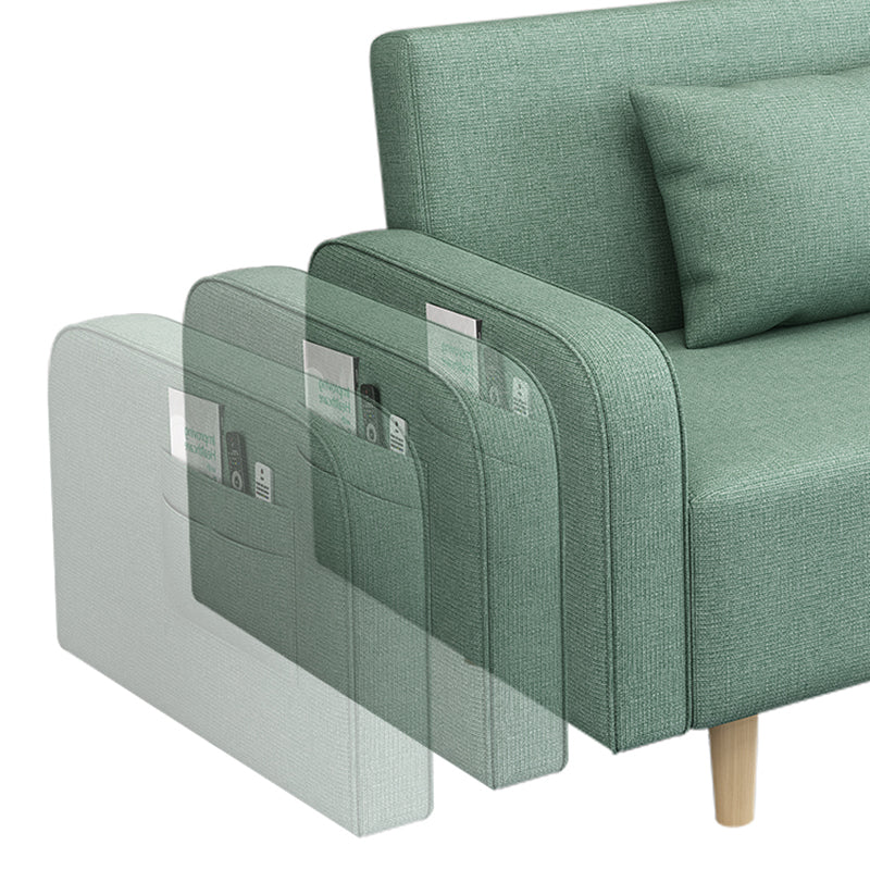 Square Arm Split Back Nordic Fabric 3-seat Sofa Spleeper Sofa 28.74" D x 35.43" H