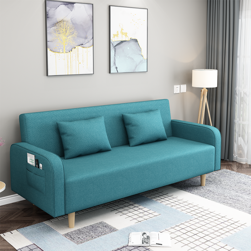 Square Arm Split Back Nordic Fabric 3-seat Sofa Spleeper Sofa 28.74" D x 35.43" H