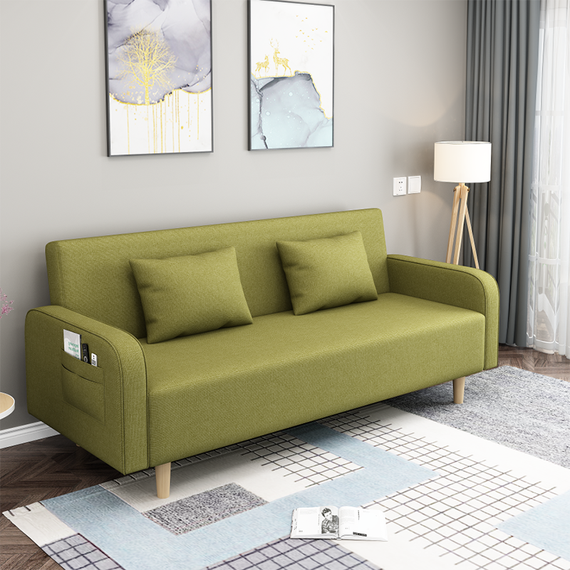 Square Arm Split Back Nordic Fabric 3-seat Sofa Spleeper Sofa 28.74" D x 35.43" H