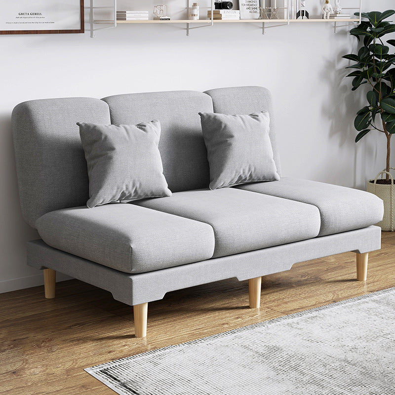 Modern Wood Legs Sofa 2/3 Seater Armless Convertible Sleeper Sofa