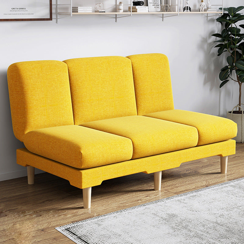 Modern Wood Legs Sofa 2/3 Seater Armless Convertible Sleeper Sofa