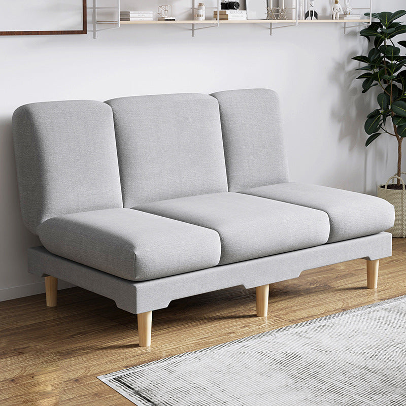 Modern Wood Legs Sofa 2/3 Seater Armless Convertible Sleeper Sofa