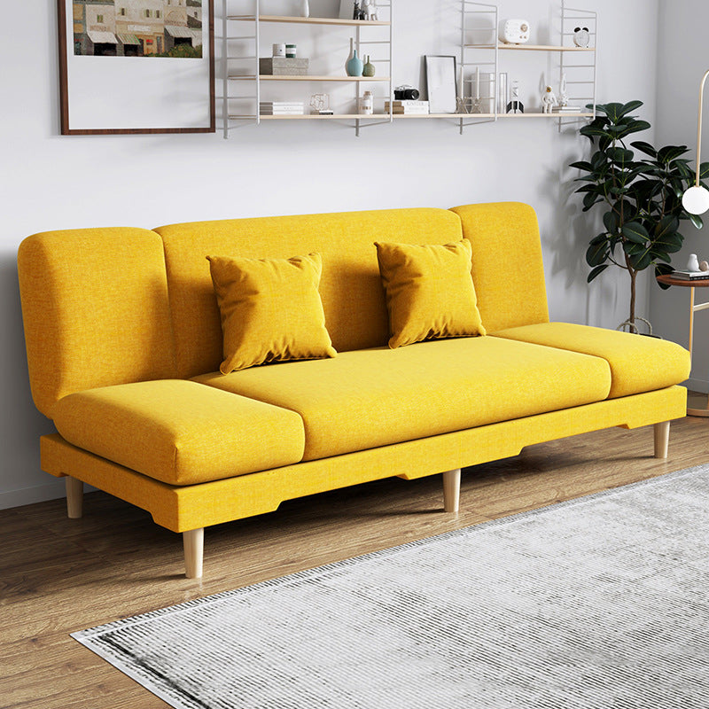 Modern Wood Legs Sofa 2/3 Seater Armless Convertible Sleeper Sofa