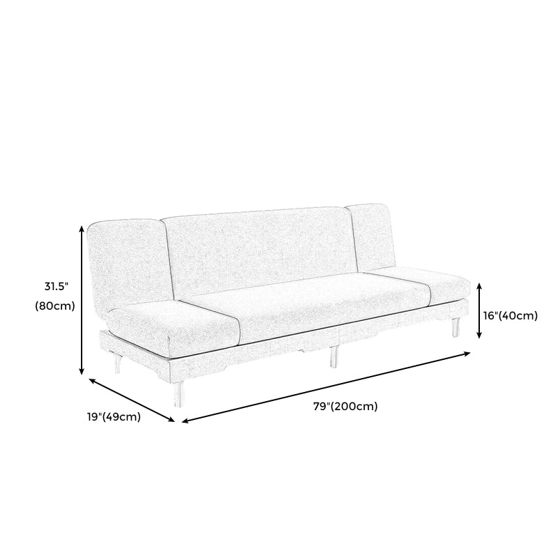 Modern Wood Legs Sofa 2/3 Seater Armless Convertible Sleeper Sofa
