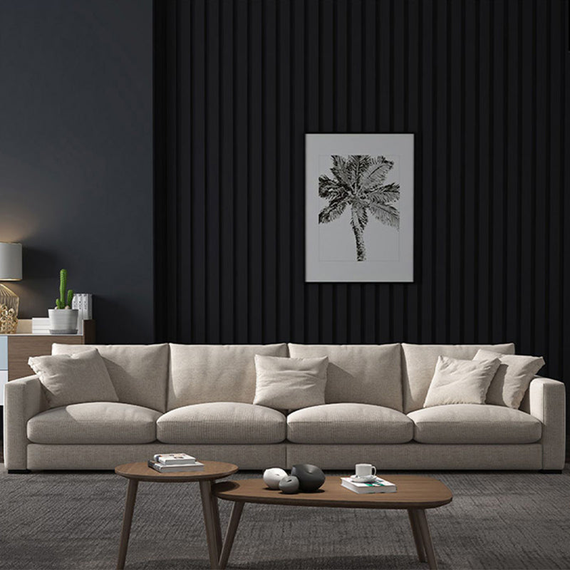 Moderner Stil mit Kissenback -Nachahmungsleder/Baumwolle und Leinenbeklopfung beige Sofa