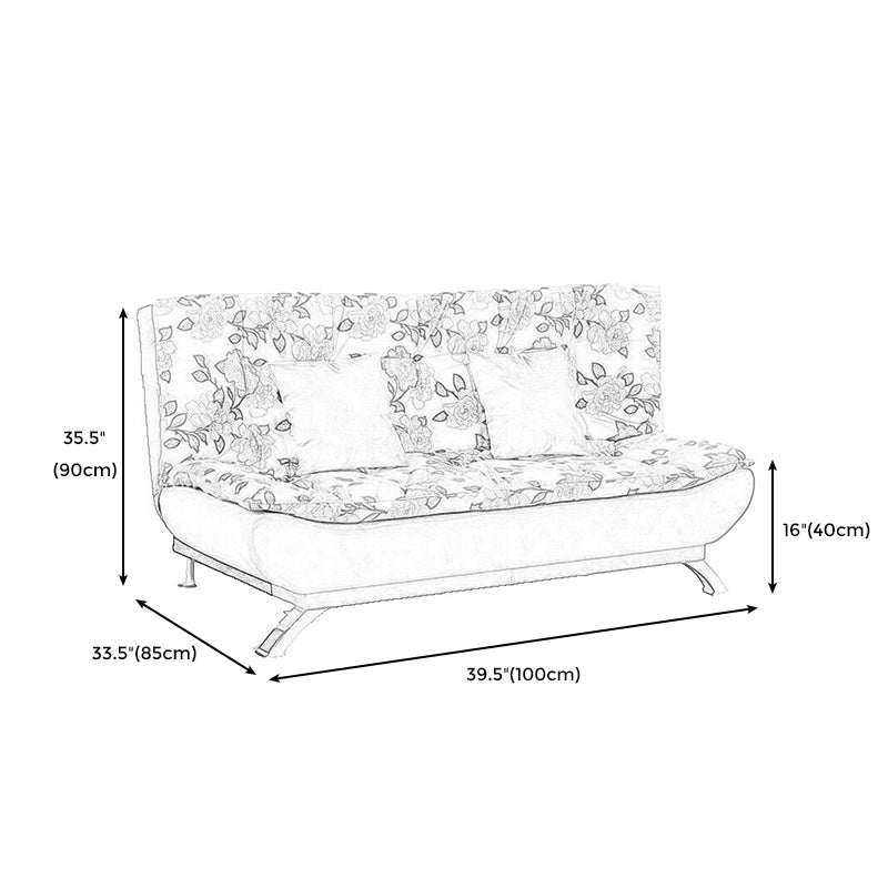 Polish Finish Armless Sofa Square Seating for Living Room and Bonus Room