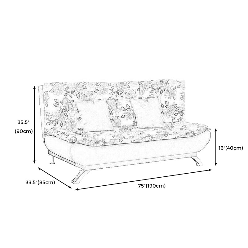 Polish Finish Armless Sofa Square Seating for Living Room and Bonus Room