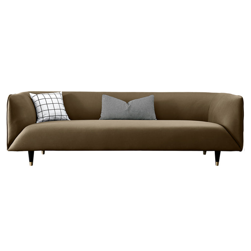 Ultramoderne strakke achterste tuxedo-arm roestvrijstalen benen bank met vlekbestendig