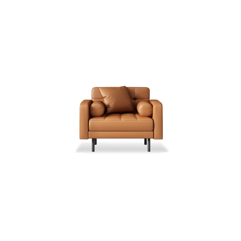 Faux lederen koekje achterbank 31.49 "H modernisme vierkante armbui