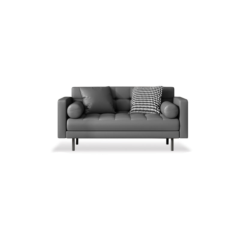 Faux lederen koekje achterbank 31.49 "H modernisme vierkante armbui