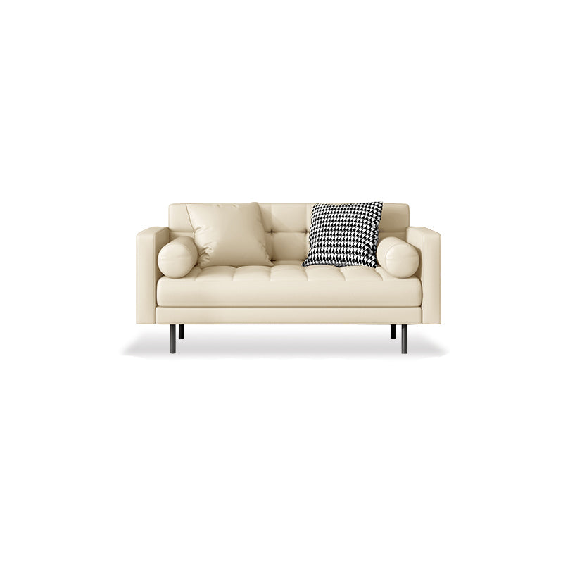 Faux lederen koekje achterbank 31.49 "H modernisme vierkante armbui