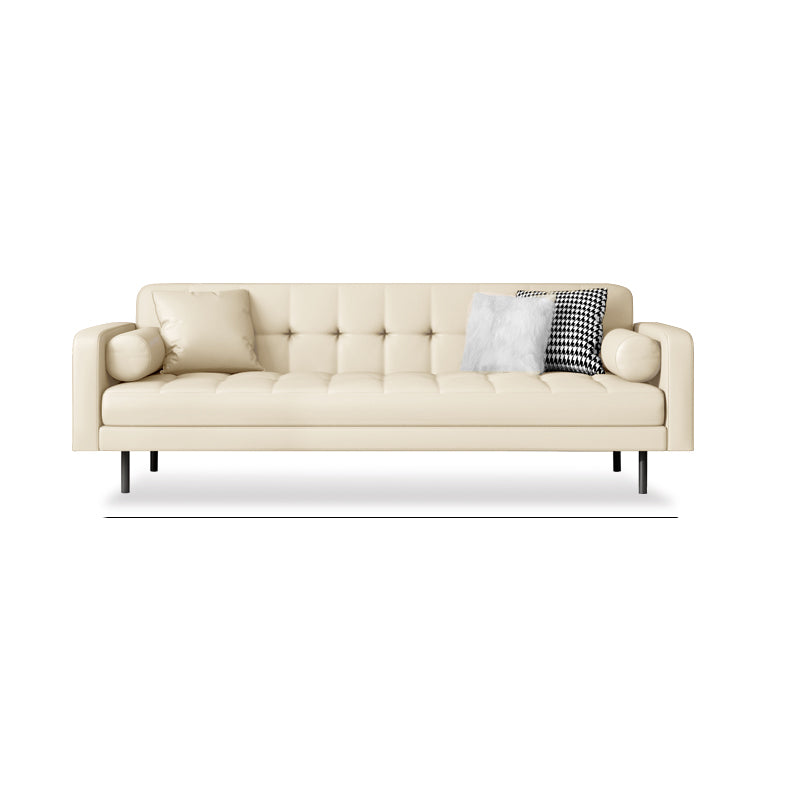 Faux lederen koekje achterbank 31.49 "H modernisme vierkante armbui