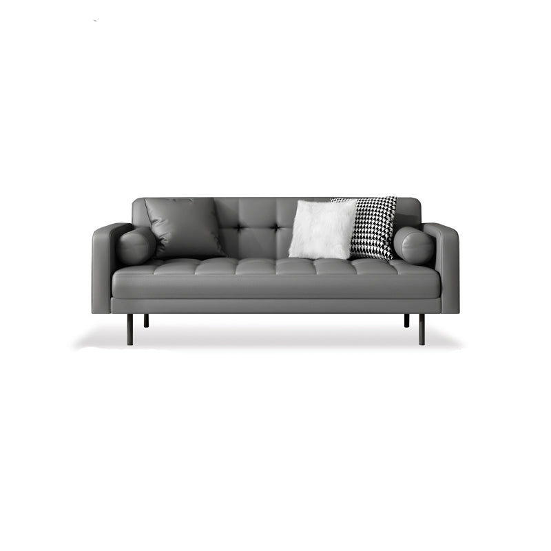 Faux lederen koekje achterbank 31.49 "H modernisme vierkante armbui
