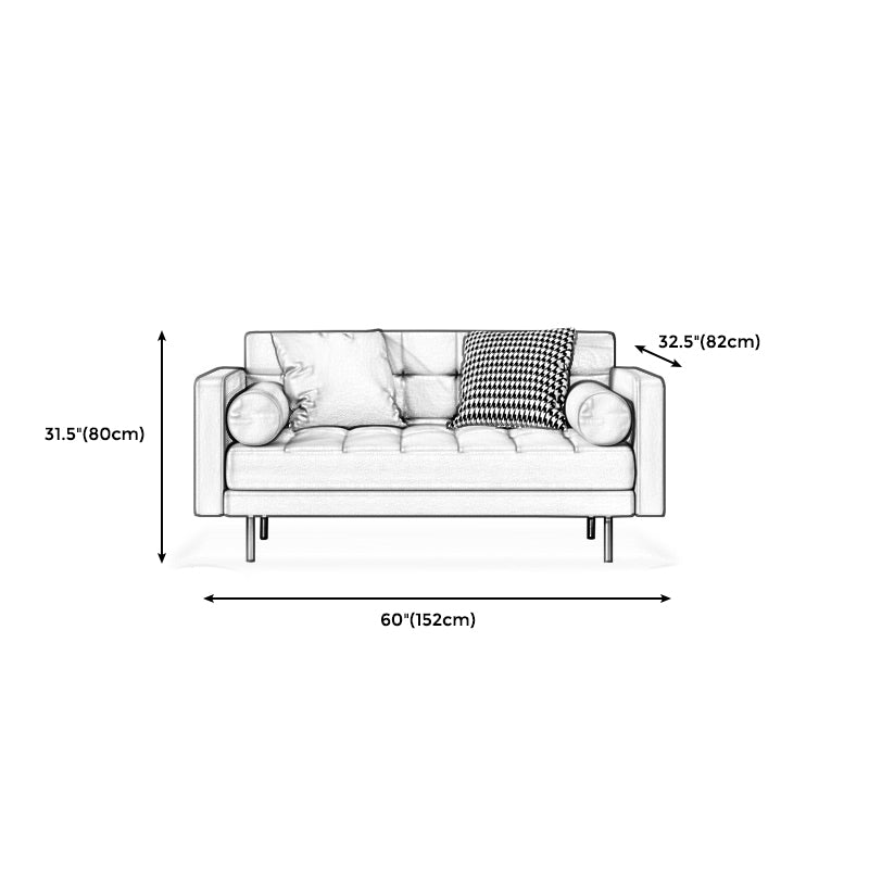 Faux lederen koekje achterbank 31.49 "H modernisme vierkante armbui