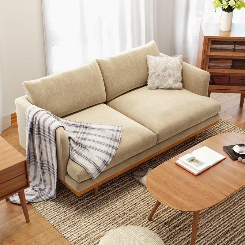 Noord-Europese houten 2/3-zits sofa houten benen vierkante armbank