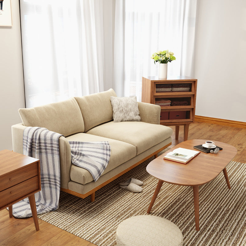 Noord-Europese houten 2/3-zits sofa houten benen vierkante armbank