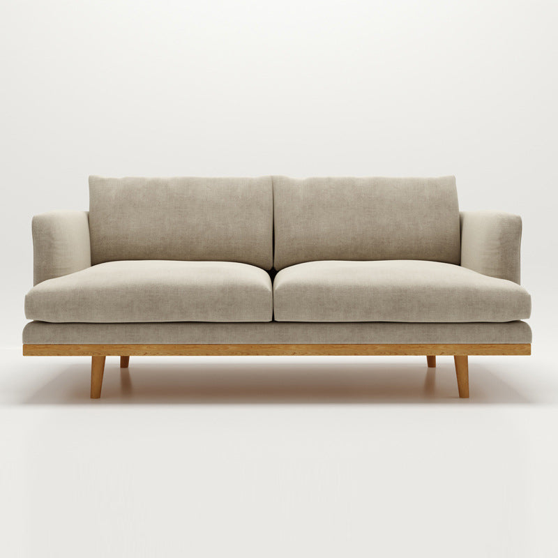Noord-Europese houten 2/3-zits sofa houten benen vierkante armbank