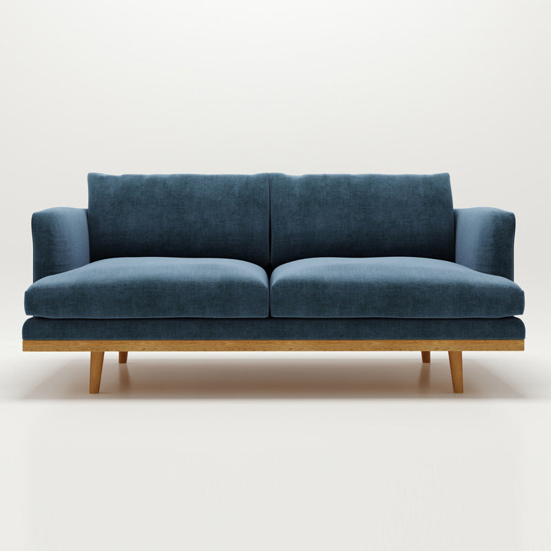 Noord-Europese houten 2/3-zits sofa houten benen vierkante armbank